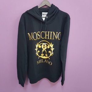 Moschino Men Printed Black Hoodie